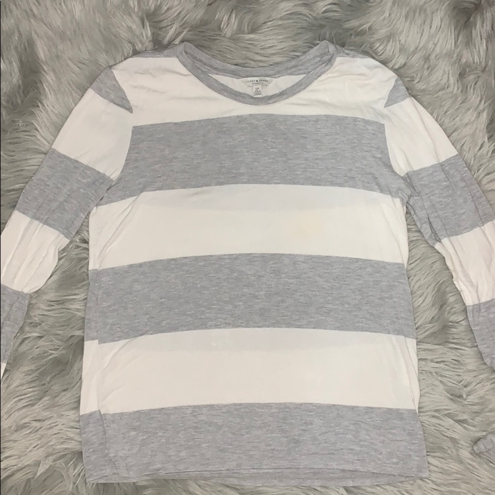 Grey and white striped shirt